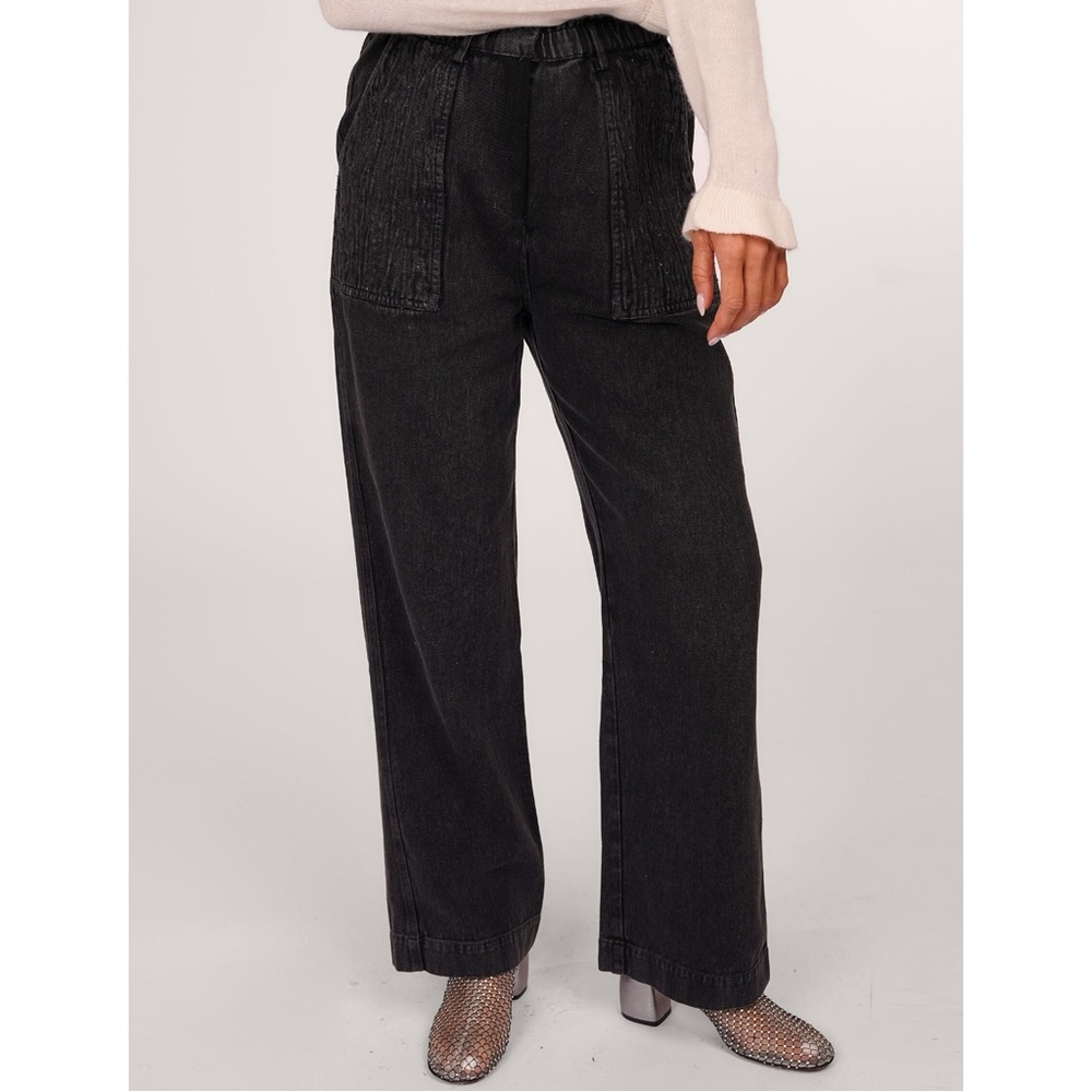 NWT Louise Misha Arlovie Pants - Charcoal Black High Waisted Straight Leg Jeans